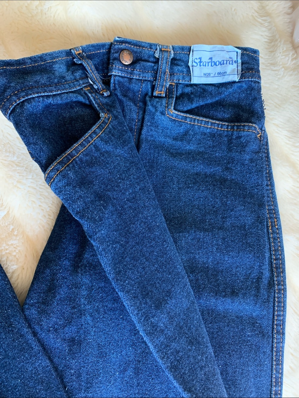 Vtg 80s high rise 100% cotton denim skinny jeans 26 NOS Starboard